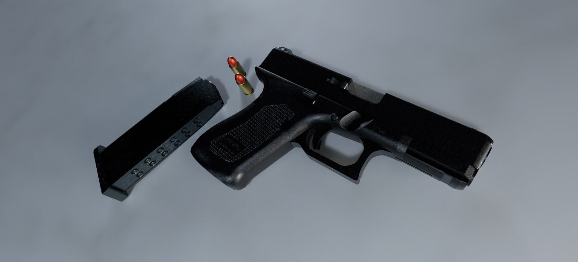 Glock 17 — hard surface render